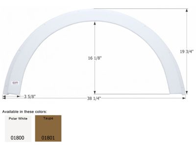 Icon Single Axle Fender Skirt for R-Vision Models, White, FS1800