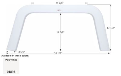 Icon Single Axle Fender Skirt for Four Winds Models, White, FS1893