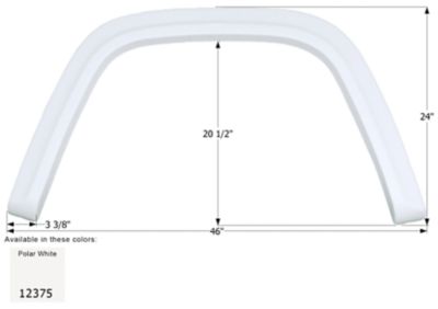 Icon Single Axle Fender Skirt for Gulf Stream Models, White, FS2375