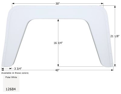 Icon Single Axle Fender Skirt for Damon UltraSport Models, White, FS2684