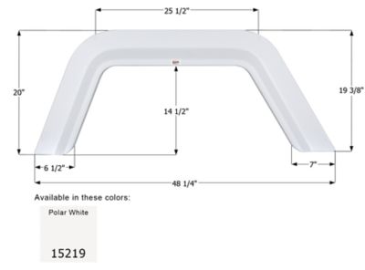 Icon Single Axle Fender Skirt for Winnebago Models, White, FS5219, 15219