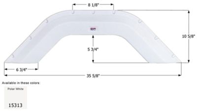 Icon Single Axle Fender Skirt for Cozy Traveler Models, White, FS5313