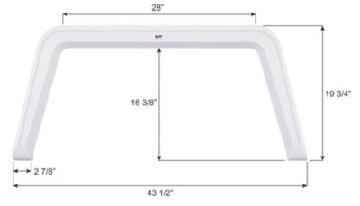 Icon Single Axle Fender Skirt for Vanguard Models, White, FS5636