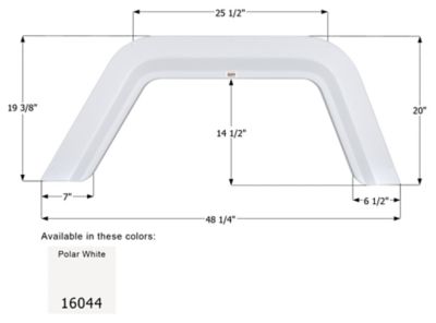 Icon Single Axle Fender Skirt for Winnebago Models, White, FS5219, 16044