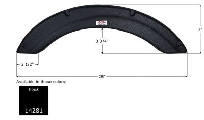 Icon Single Axle Fender Skirt for Palomino Models, Black, FS4280, 14281