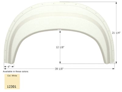 Icon Single Axle Fender Skirt for GMC Frontier Models, White, FS2301