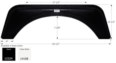 Icon Single Axle Fender Skirt for Layton Skyline Models, Black, FS2324