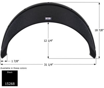 Icon Single Axle Fender Skirt for Gulf Stream Models, Black, FS5268