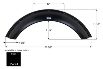 Icon Single Axle Fender Skirt for Forest River Catalina Expedition Models, Black, FS5774
