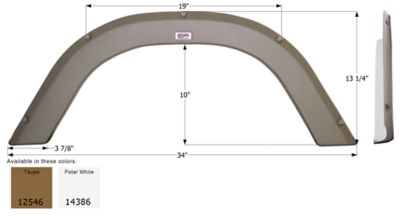 Icon Single Axle Fender Skirt for R-Vision Models, Brown, FS2546