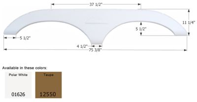 Icon Tandem Axle Fender Skirt for Keystone Models, White, FS772