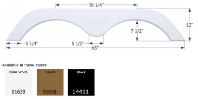 Icon Tandem Axle Fender Skirt for R-Vision Models, White, FS775