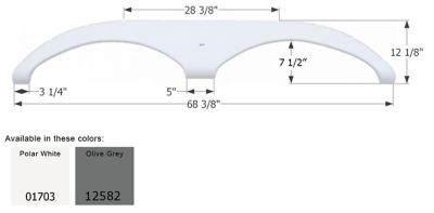 Icon Tandem Axle Fender Skirt for Gulf Stream Models, White, FS1703
