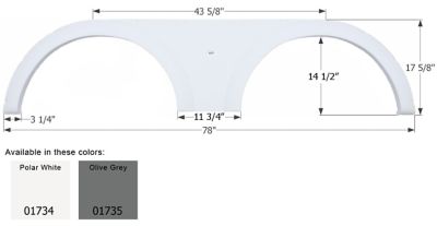 Image showing  Tandem Axle Fender Skirt for Keystone Hobbi Models, White, FS1734