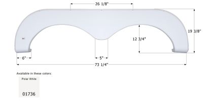 Icon Tandem Axle Fender Skirt for Starcraft Models, White, FS1736