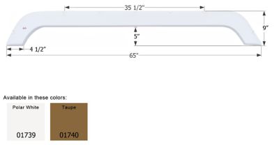 Icon Tandem Axle Fender Skirt for R-Vision Models, White, FS1739