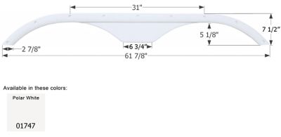 Image showing  Tandem Axle Fender Skirt for Kustom Koach Models, White, FS1747