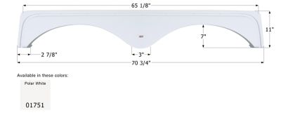 Icon Tandem Axle Fender Skirt for Keystone Bobcat Models, White, FS1751