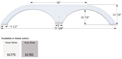 Icon Tandem Axle Fender Skirt for Thor Models, White, FS1775