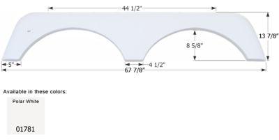 Icon Tandem Axle Fender Skirt for KZ Models, White, FS1781