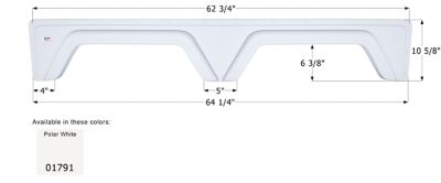 Icon Tandem Axle Fender Skirt for Glendale Models, White, FS1791