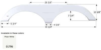 Icon Tandem Axle Fender Skirt for Keystone Laredo Models, White, FS1796
