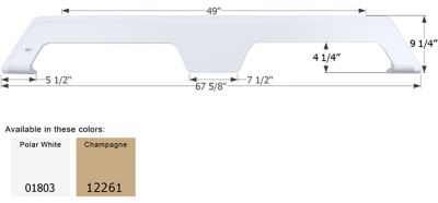 Icon Tandem Axle Fender Skirt for Gulf Stream Models, White, FS1803