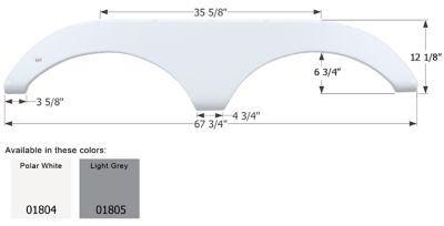 Icon Tandem Axle Fender Skirt for Pilgrim Models, White, FS1804