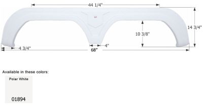 Image showing  Tandem Axle Fender Skirt for Cobra Models, White, FS1894