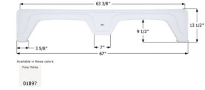 Icon Tandem Axle Fender Skirt for Glendale Models, White, FS1897