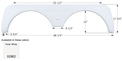 Icon Tandem Axle Fender Skirt for KZ Models, White, FS1963