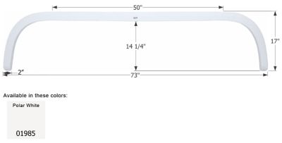Image showing  Tandem Axle Fender Skirt for Thor Models, White, FS1985
