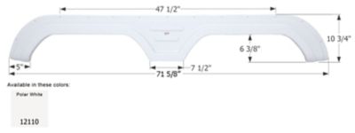 Icon Tandem Axle Fender Skirt for Keystone Hornet Models, White, FS2110