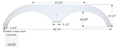 Image showing  Tandem Axle Fender Skirt for Kaddy Kruiser Summer Suite Models, White, FS2133
