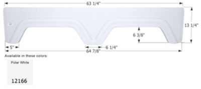 Icon Tandem Axle Fender Skirt for Glendale Models, White, FS2166