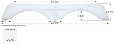 Icon Tandem Axle Fender Skirt for Sunnybrook & Winnebago Models, White, FS2246