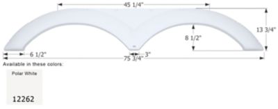 Icon Tandem Axle Fender Skirt for Dutchmen Models, White, FS2262