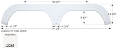 Icon Tandem Axle Fender Skirt for Travel Supreme Models, White, FS2263