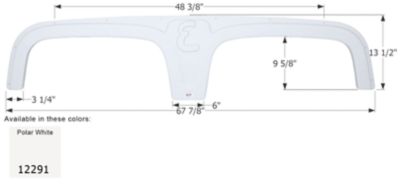 Image showing  Tandem Axle Fender Skirt for Excel Models, White, FS2291