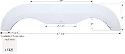 Icon Tandem Axle Fender Skirt for Award Models, White, FS2325