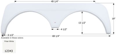 Icon Tandem Axle Fender Skirt for KZ Models, White, FS2343