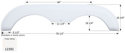 Icon Tandem Axle Fender Skirt for Holiday Rambler Models, White, FS2392