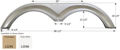 Icon Tandem Axle Fender Skirt for KZ Escalade and Montego Bay Models, White, FS2295