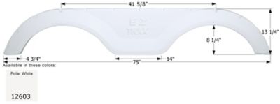 Icon Tandem Axle Fender Skirt for Keystone Hornet Models, White, FS2603