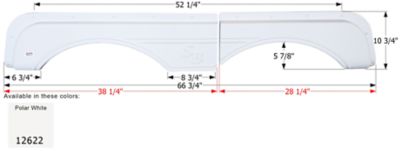 Icon Tandem Axle Fender Skirt for Sunnybrook & Winnebago Models, White, FS2622
