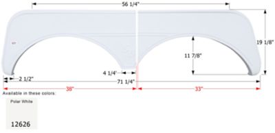 Icon Tandem Axle Fender Skirt for Sunnybrook & Winnebago Models, White, FS2626