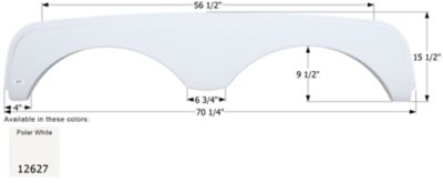 Icon Tandem Axle Fender Skirt for Sunnybrook & Winnebago Models, White, FS2627