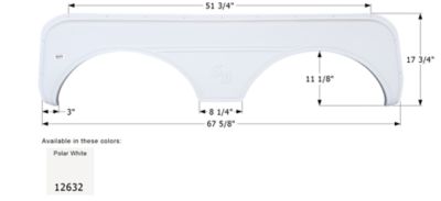 Icon Tandem Axle Fender Skirt for Sunnybrook & Winnebago Models, White, FS2632