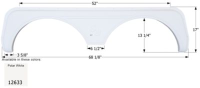Icon Tandem Axle Fender Skirt for Sunnybrook & Winnebago Models, White, FS2633