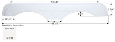 Icon Tandem Axle Fender Skirt for Sunnybrook Models, White, FS2634